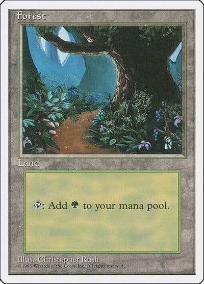 Forest B Fourth Edition Magic card