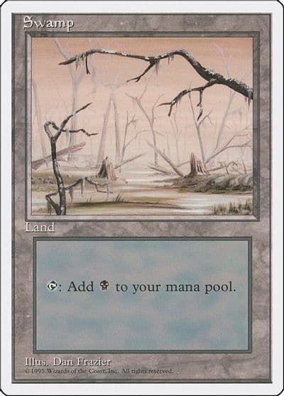 Swamp B Fourth Edition Magic card