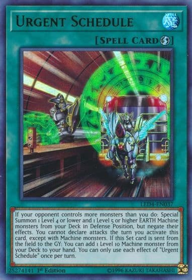 Urgent Schedule Legendary Duelists: Sisters of the Rose Yu-Gi-Oh! card