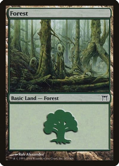 Forest 303 Champions of Kamigawa Magic card