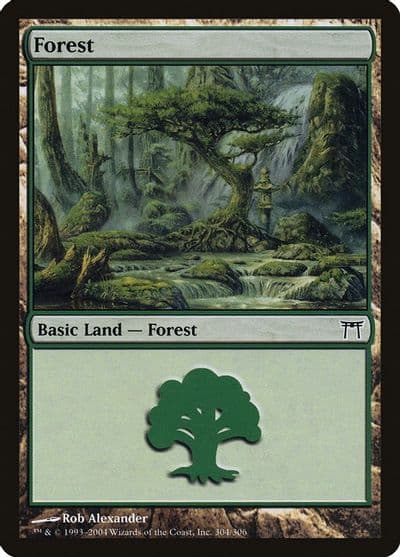 Forest 304 Champions of Kamigawa Magic card