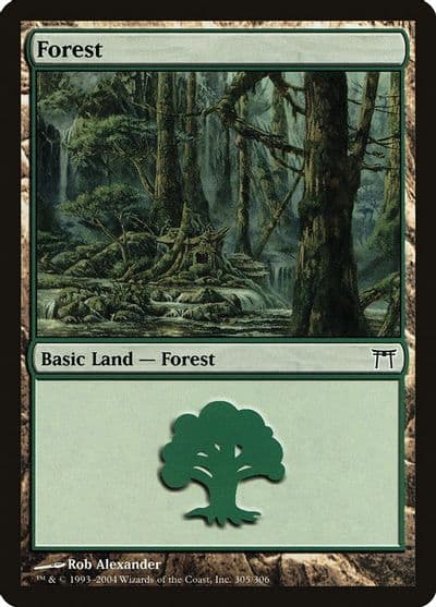 Forest 305 Champions of Kamigawa Magic card