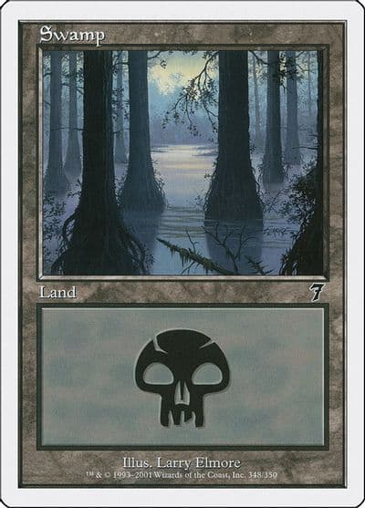 Swamp 348 7th Edition Magic card