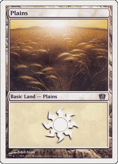 Plains 333 8th Edition Magic card