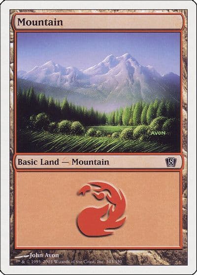 Mountain 343 8th Edition Magic card