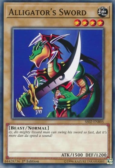 Alligators Sword Speed Duel Decks: Duelists of Tomorrow Yu-Gi-Oh! card
