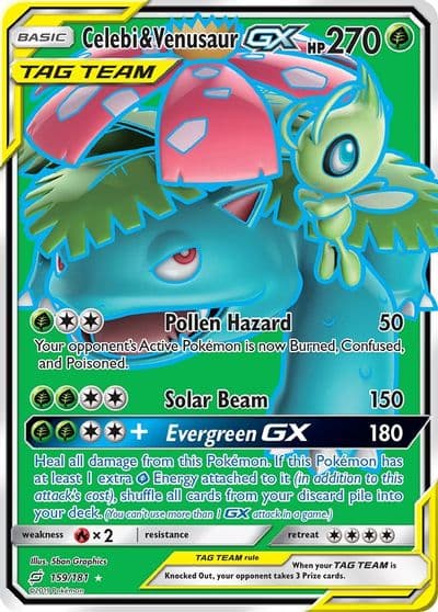 Celebi & Venusaur GX (Full Art) SM - Team Up Pokemon card