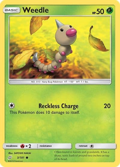 Weedle (3) SM - Team Up Pokemon card