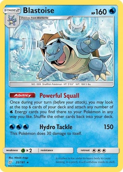 Blastoise SM - Team Up Pokemon card