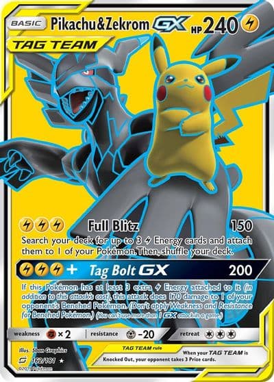 Pikachu & Zekrom GX (Full Art) SM - Team Up Pokemon card