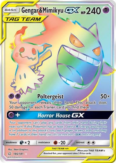 Gengar & Mimikyu GX (Secret) SM - Team Up Pokemon card