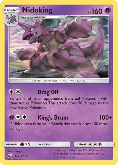 Nidoking SM - Team Up Pokemon card