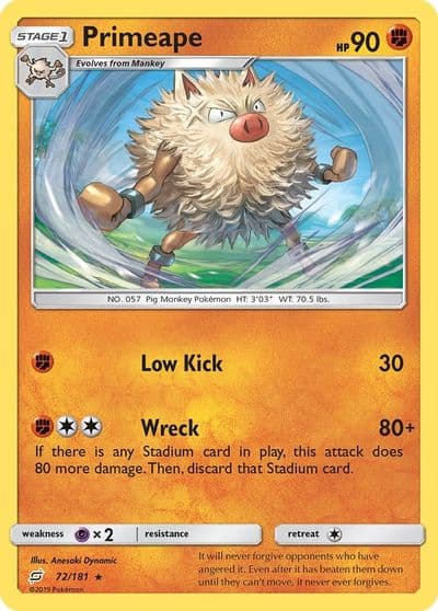 Primeape SM - Team Up Pokemon card