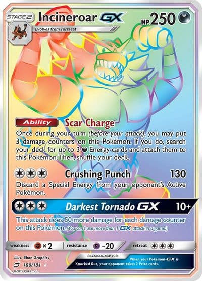 Incineroar GX (Secret) SM - Team Up Pokemon card