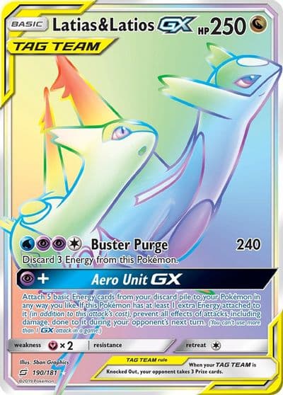 Latias & Latios GX (Secret) SM - Team Up Pokemon card