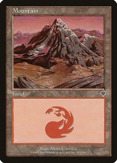 Mountain 343 Invasion Magic card