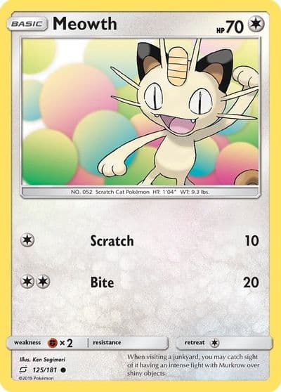 Meowth SM - Team Up Pokemon card