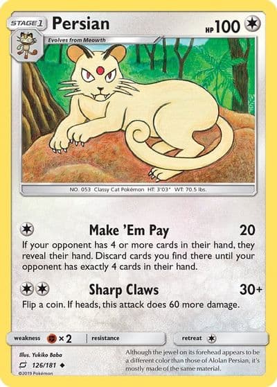 Persian SM - Team Up Pokemon card