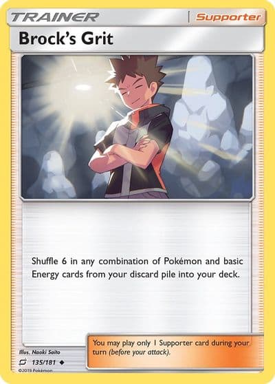 Brock's Grit SM - Team Up Pokemon card