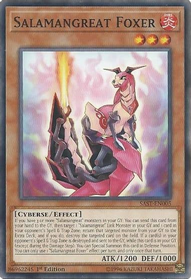 Salamangreat Foxer Savage Strike Yu-Gi-Oh! card