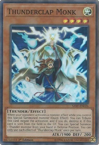 Thunderclap Monk Savage Strike Yu-Gi-Oh! card