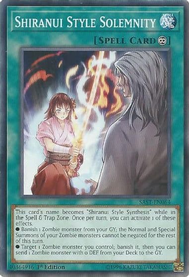 Shiranui Style Solemnity Savage Strike Yu-Gi-Oh! card