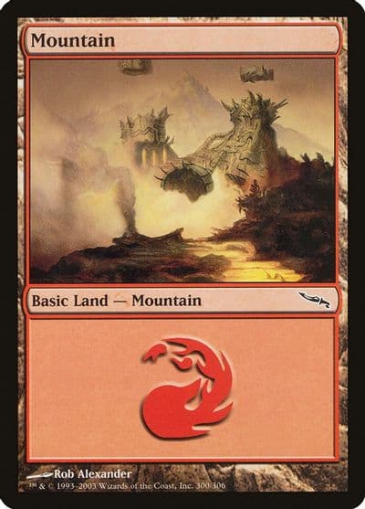 Mountain 300 Mirrodin Magic card