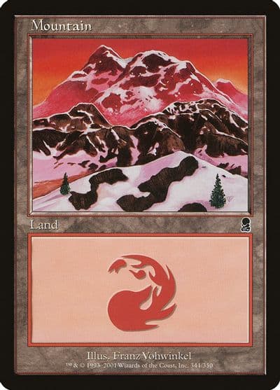 Mountain 344 Odyssey Magic card