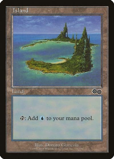 Island 336 Urza's Saga Magic card
