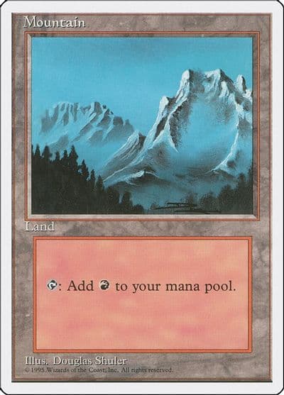 Mountain B Fourth Edition Magic card