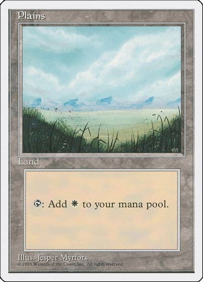 Plains A Fourth Edition Magic card