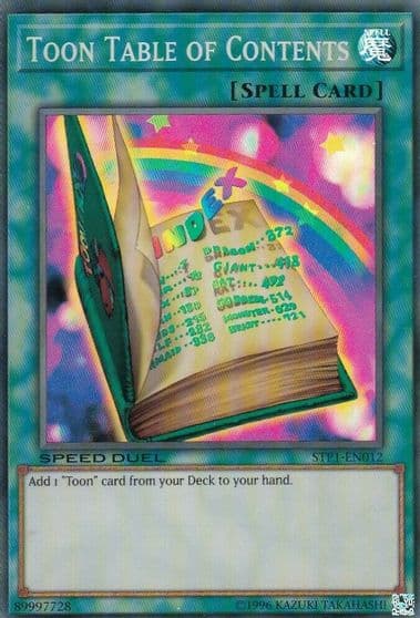 Toon Table of Contents Speed Duel: Tournament Pack 1 Yu-Gi-Oh! card