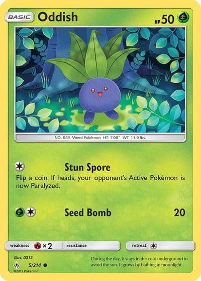 Oddish (5) SM - Unbroken Bonds Pokemon card