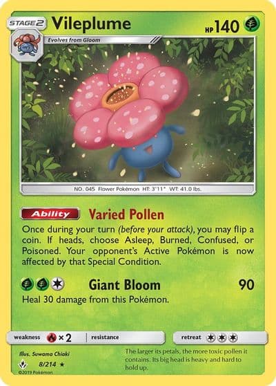 Vileplume SM - Unbroken Bonds Pokemon card