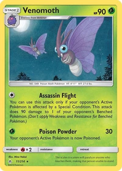 Venomoth SM - Unbroken Bonds Pokemon card
