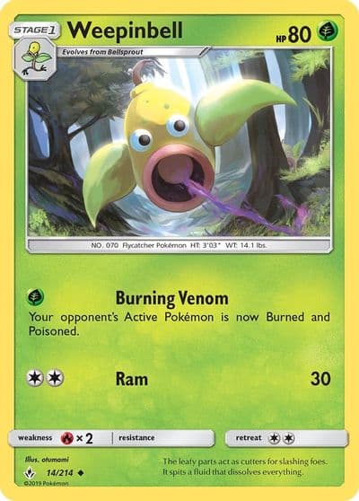 Weepinbell SM - Unbroken Bonds Pokemon card