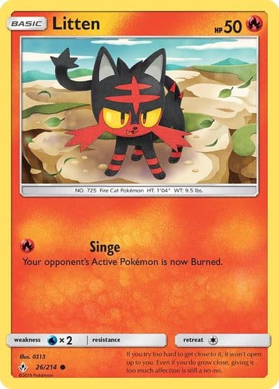 Litten (26) SM - Unbroken Bonds Pokemon card