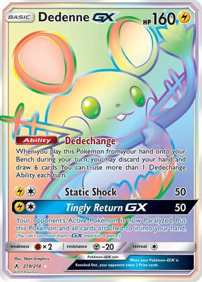 Dedenne GX (Secret) SM - Unbroken Bonds Pokemon card