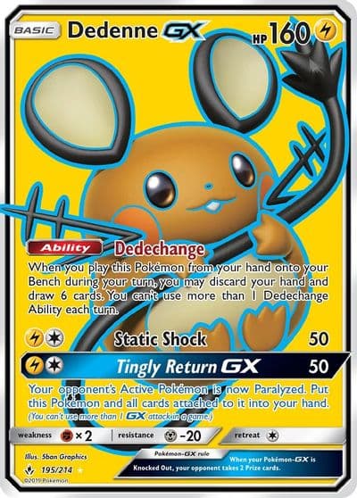 Dedenne GX (Full Art) SM - Unbroken Bonds Pokemon card