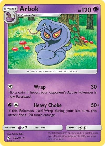 Arbok SM - Unbroken Bonds Pokemon card