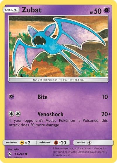Zubat SM - Unbroken Bonds Pokemon card