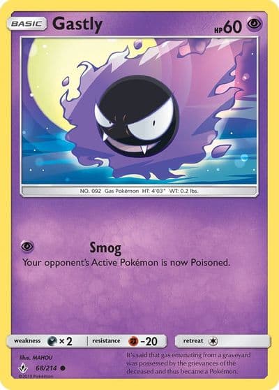 Gastly (68) SM - Unbroken Bonds Pokemon card
