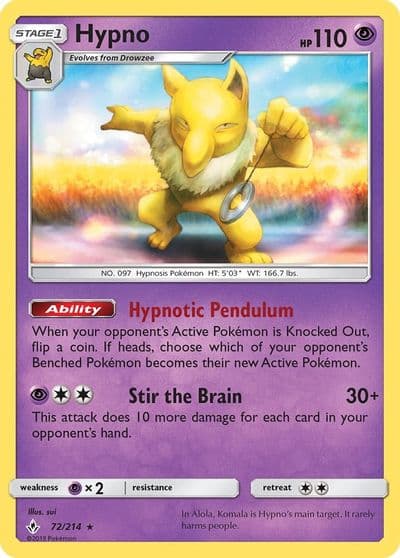 Hypno SM - Unbroken Bonds Pokemon card