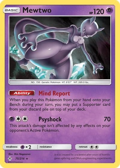 Mewtwo SM - Unbroken Bonds Pokemon card