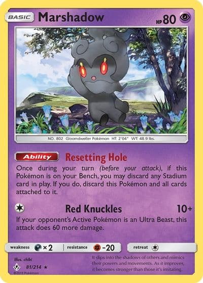 Marshadow SM - Unbroken Bonds Pokemon card