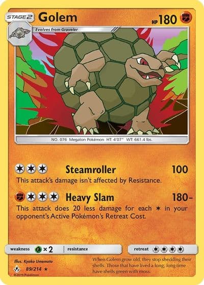 Golem SM - Unbroken Bonds Pokemon card