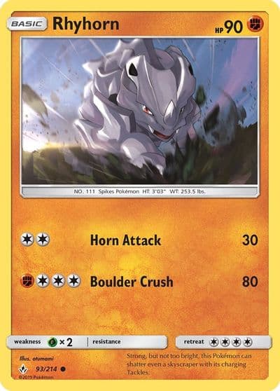 Rhyhorn (93) SM - Unbroken Bonds Pokemon card