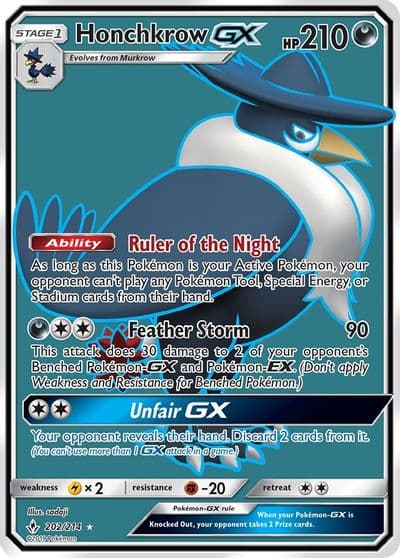 Honchkrow GX (Full Art) SM - Unbroken Bonds Pokemon card