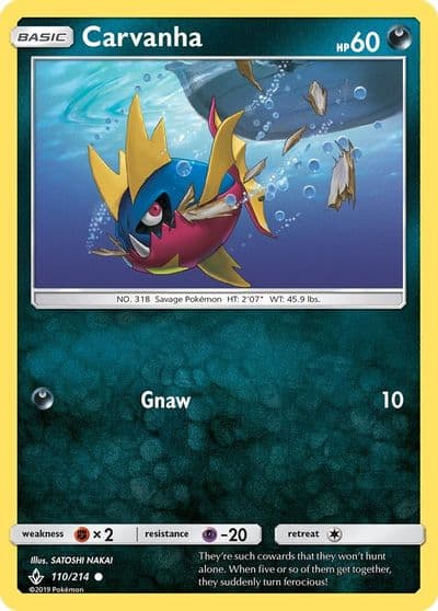 Carvanha SM - Unbroken Bonds Pokemon card