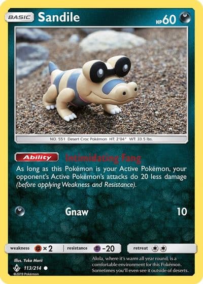 Sandile (113) SM - Unbroken Bonds Pokemon card